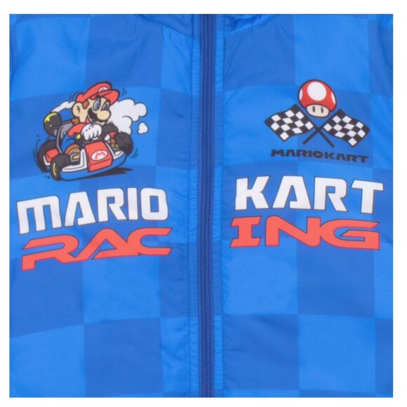 Nintendo Super Mario Bros Winter Jacket Boy Mario Kart Graphic Puffer Size 10/12 - Picture 6 of 7